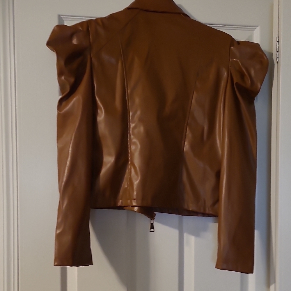 Brown Double-Breasted Women's Jacket - Picture 4 of 6
